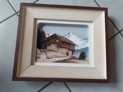 Tableau ancien bois relief - tableau,
