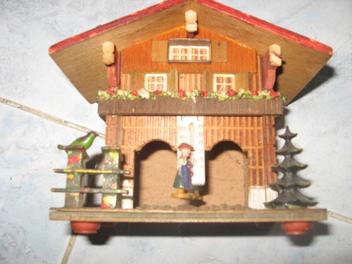 Ancien chalet bois thermometre - ancien,