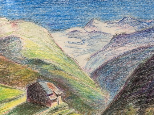 Tableau ancien pastel - tableau,